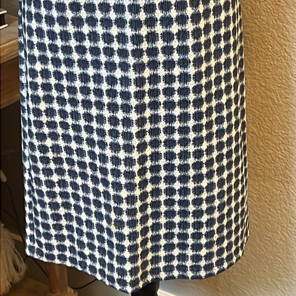 J. McLaughlin Blue White Zip Up 3/4 Sleeve Sheath Dress Size XS - Picture 4 of 8
